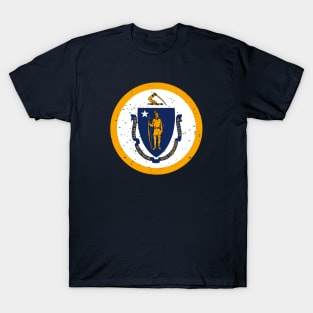 Retro Massachusetts State Flag // Vintage Massachusetts Grunge Emblem T-Shirt